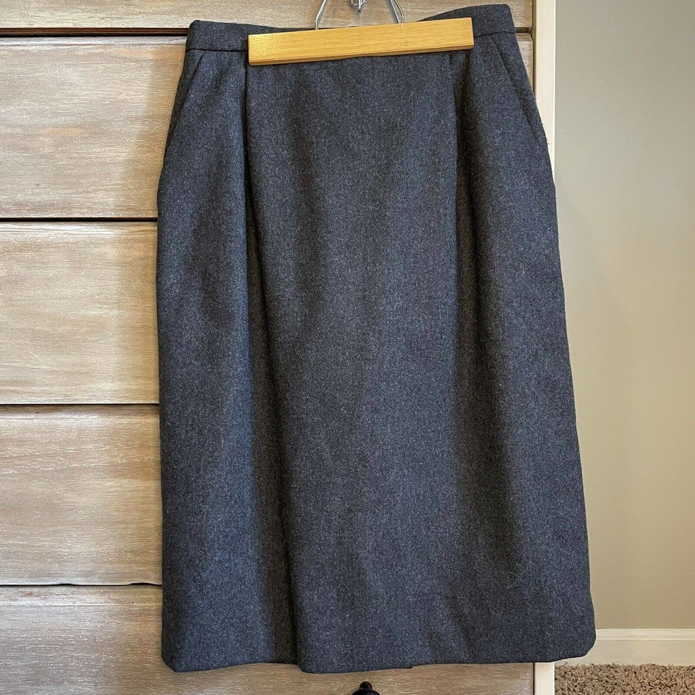 Vintage Pendleton Petite 100% Virgin Wool Grey Pencil Skirt